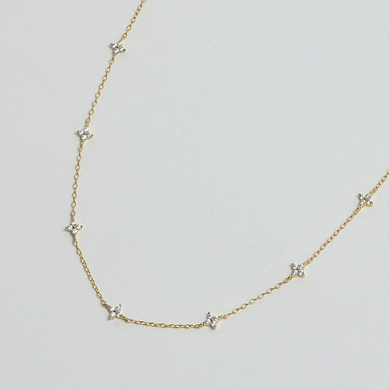 S925 Sterling Silver Mini Four Leaf Clover Necklace