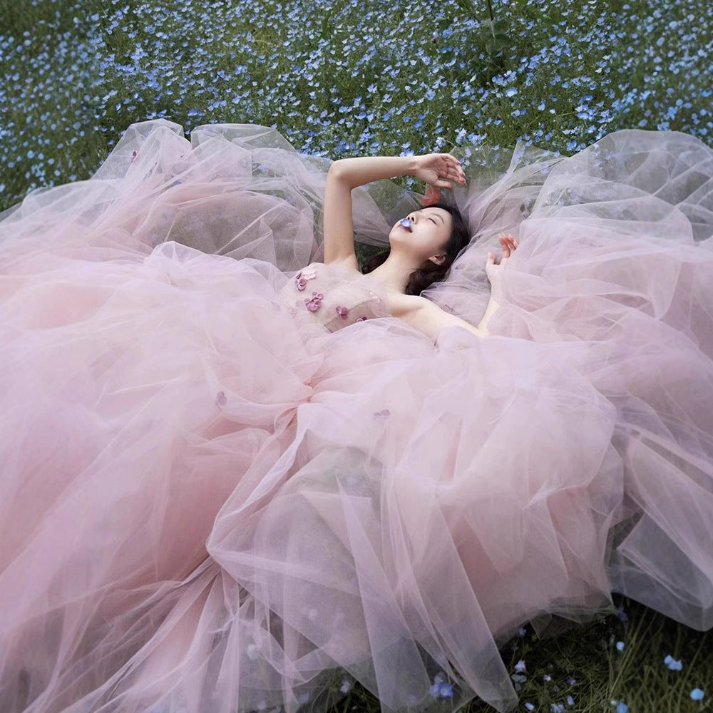Pink Strapless Engagement Gown – Fairy Tale Princess Dress
