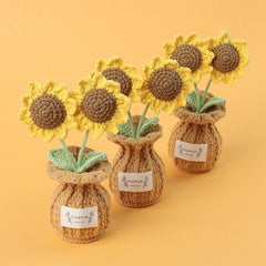 All Crochet Sunflower Vase Decor