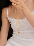 S925 Sterling Silver Square Lock Necklace