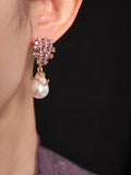 Lavender Kiss Pearl Earrings