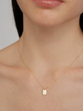 S925 Sterling Silver Good Luck Engraved Gold Pendant Necklace