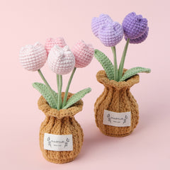 All Crochet Tulip Vase Decor