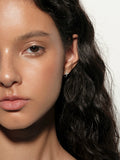 S925 Sterling Silver Sparkling Mini Cross Hoop Earrings