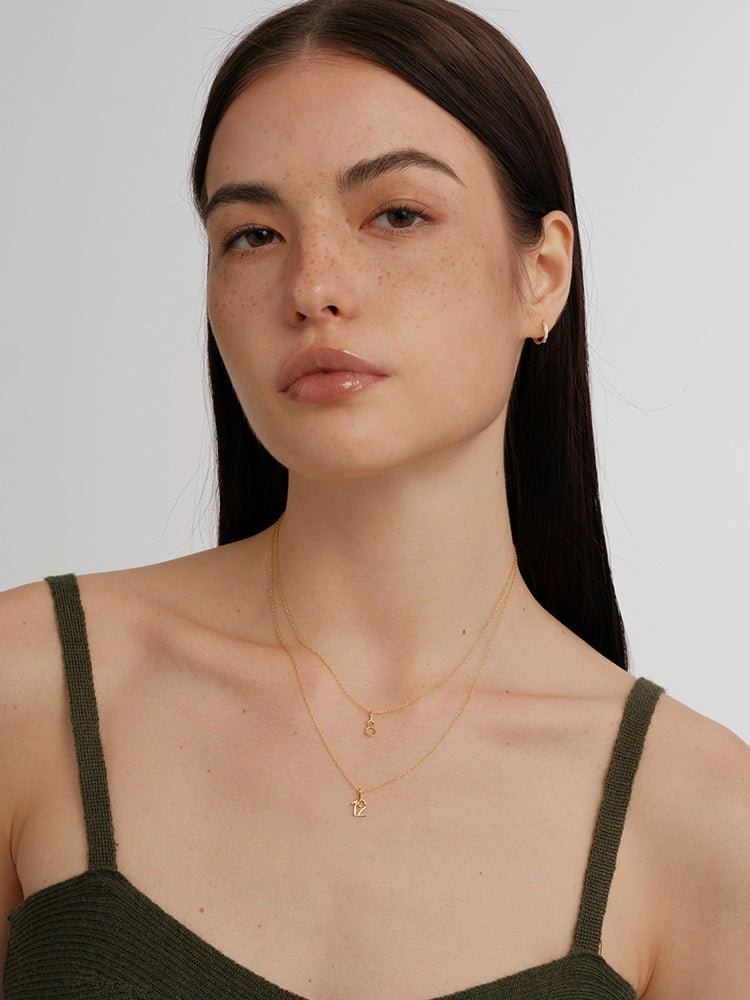 S925 Sterling Silver Mini Lucky Number Pendant Necklace