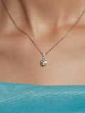 S925 Sterling Silver Moissanite & Cubic Zirconia Classic Round Pendant Necklace