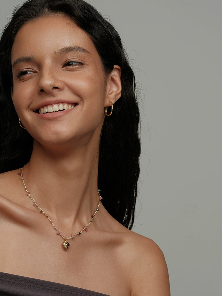 Handmade Southern France Crystal Heart Bead Necklace