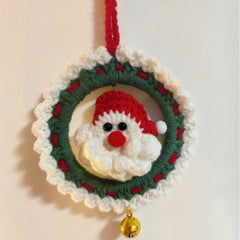 Crochet Christmas Car Charm Santa Claus Hangings