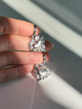 S925 Sterling Silver Textured 3D Heart Earrings
