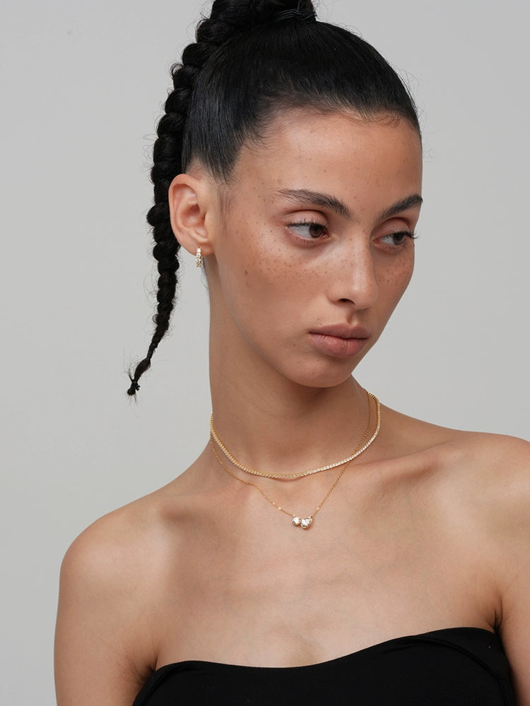 18K Gold-Plated Stainless Steel Teardrop AAA Cubic Zirconia Necklace