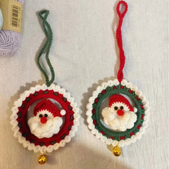 Crochet Christmas Car Charm Santa Claus Hangings