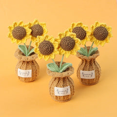 All Crochet Sunflower Vase Decor