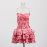 3D Floral Strapless Bodycon Mini Dress – Summer Sexy Fashion