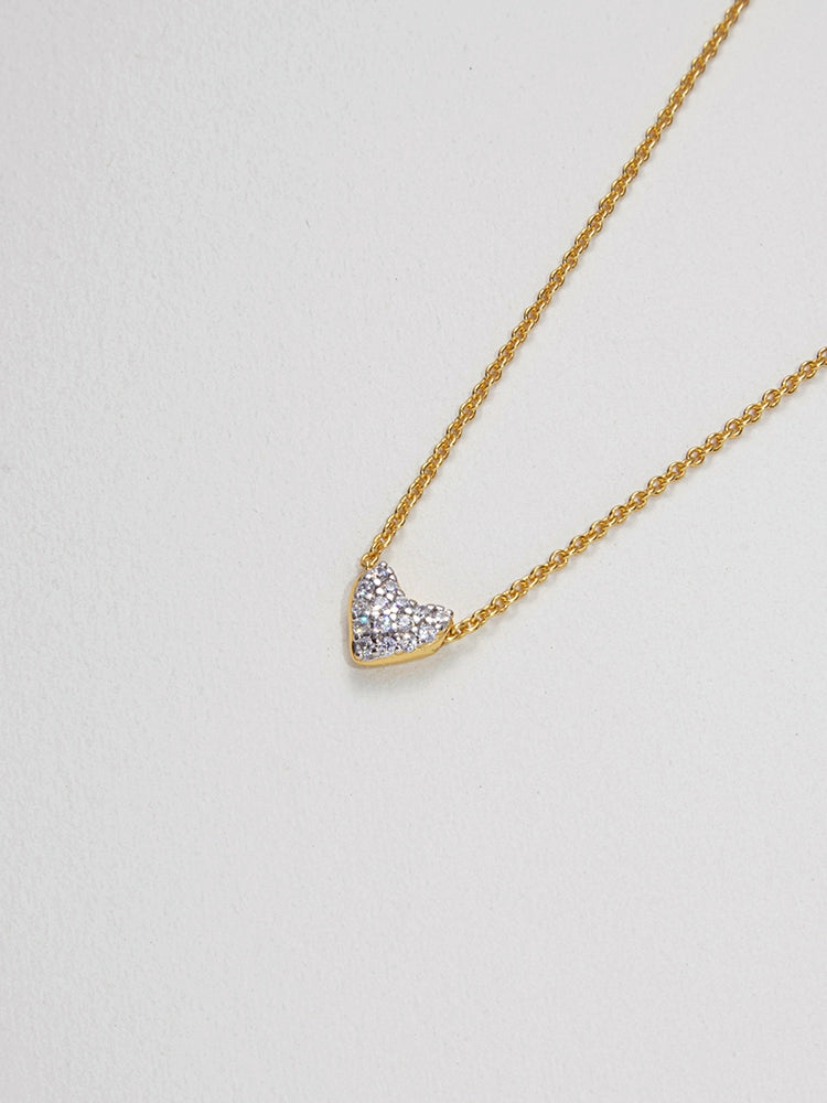 S925 Sterling Silver Heart Cubic Zirconia Necklace