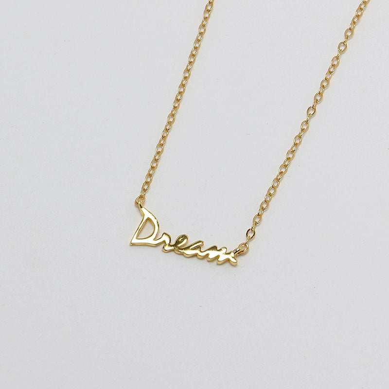 S925 Sterling Silver “Dream” Letter Pendant Necklace