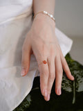 Handmade 14K Gold Filled Natural Red Agate Adjustable Ring