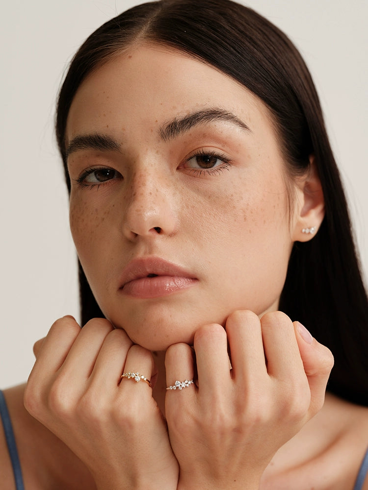 S925 Sterling Silver Moissanite Lace Ring