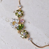 Misty Forest Olive Green Zircon Butterfly Bracelet – Unique Designer Sparkling Jewelry