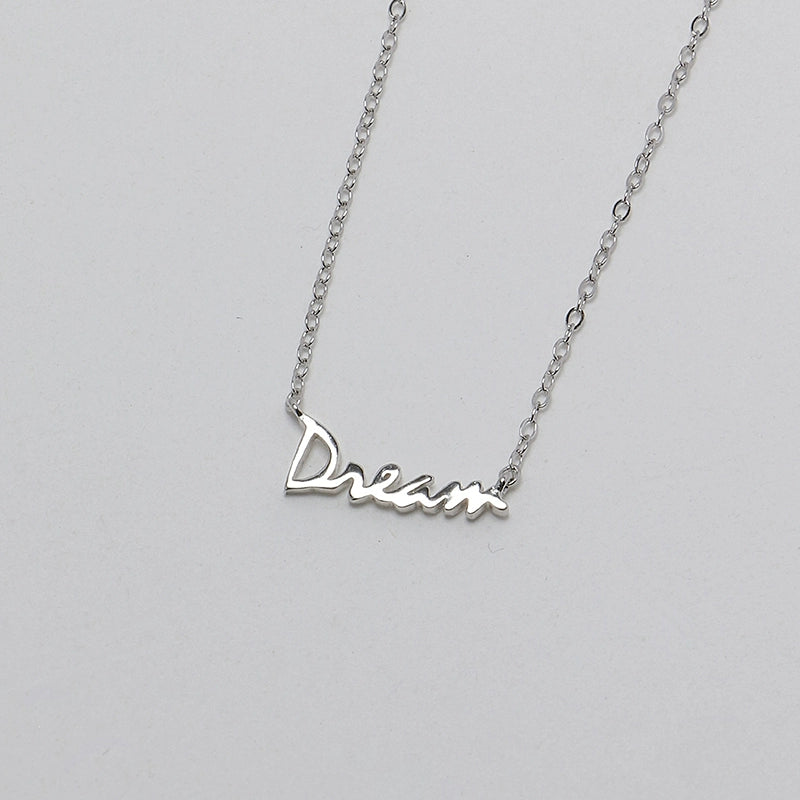S925 Sterling Silver “Dream” Letter Pendant Necklace