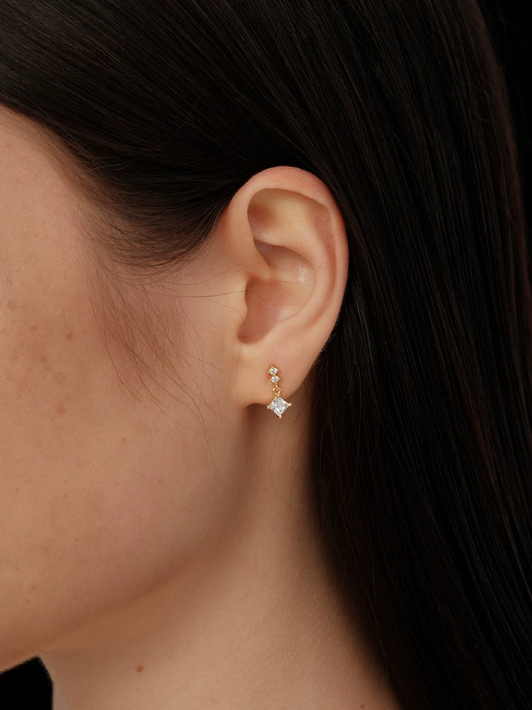 S925 Sterling Silver Starry Sparkle Stud Earrings