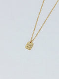S925 Sterling Silver Good Luck Engraved Gold Pendant Necklace