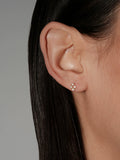 S925 Sterling Silver French Lace Diamond-Shaped Stud Earrings