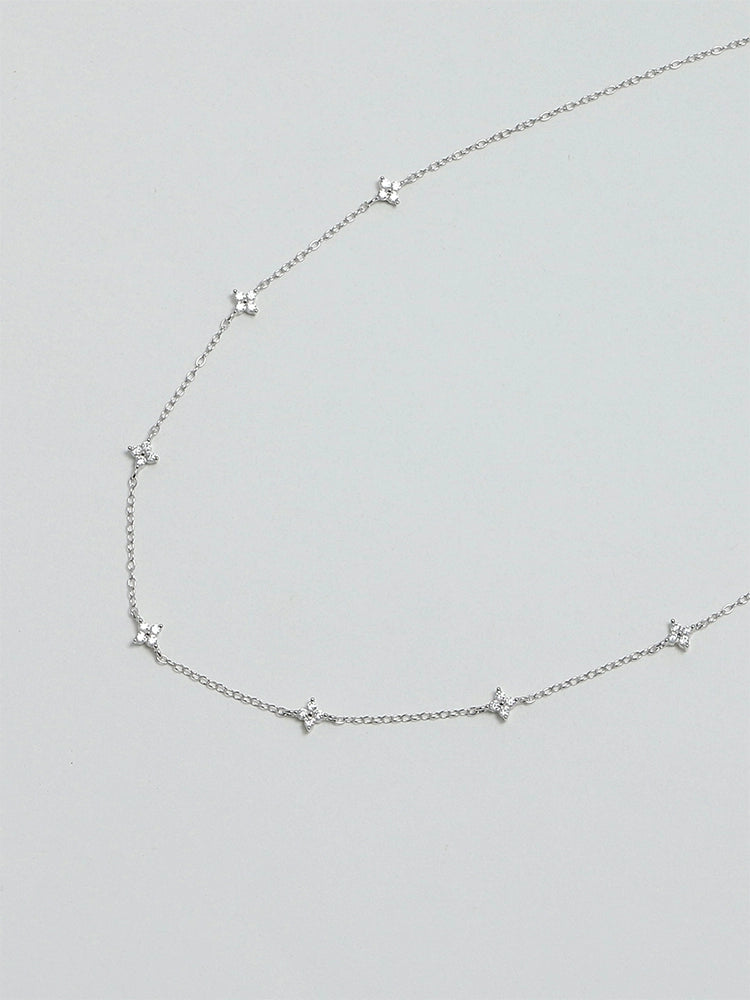 S925 Sterling Silver Mini Four Leaf Clover Necklace