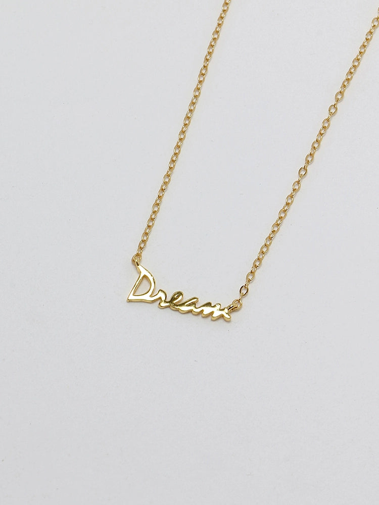 S925 Sterling Silver “Dream” Letter Pendant Necklace