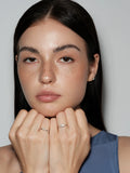 S925 Sterling Silver Moissanite Minimalist French-Inspired Ring