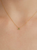 S925 Sterling Silver Olive Green Triangle Cubic Zirconia Necklace