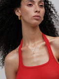 Square Box Heart Ruby Cubic Zirconia Necklace