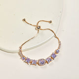 Midsummer Night’s Dream Purple Zircon Butterfly & Pearl Bracelet – Vintage-Inspired Sparkling Dreamy Design