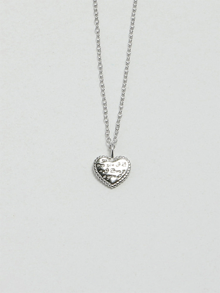 S925 Sterling Silver “I LOVE YOU” Heart Pendant Necklace