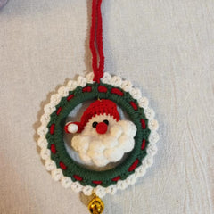 Crochet Christmas Car Charm Santa Claus Hangings