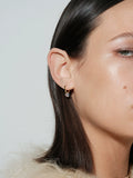 Floating Clear Cubic Zirconia Hoop Stud Earrings
