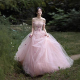 Pink Strapless Engagement Gown – Fairy Tale Princess Dress