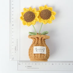 All Crochet Sunflower Vase Decor