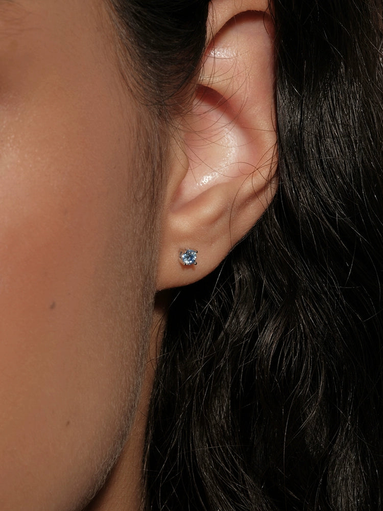 S925 Sterling Silver Moissanite Round Stud Earrings