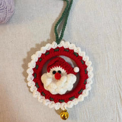 Crochet Christmas Car Charm Santa Claus Hangings