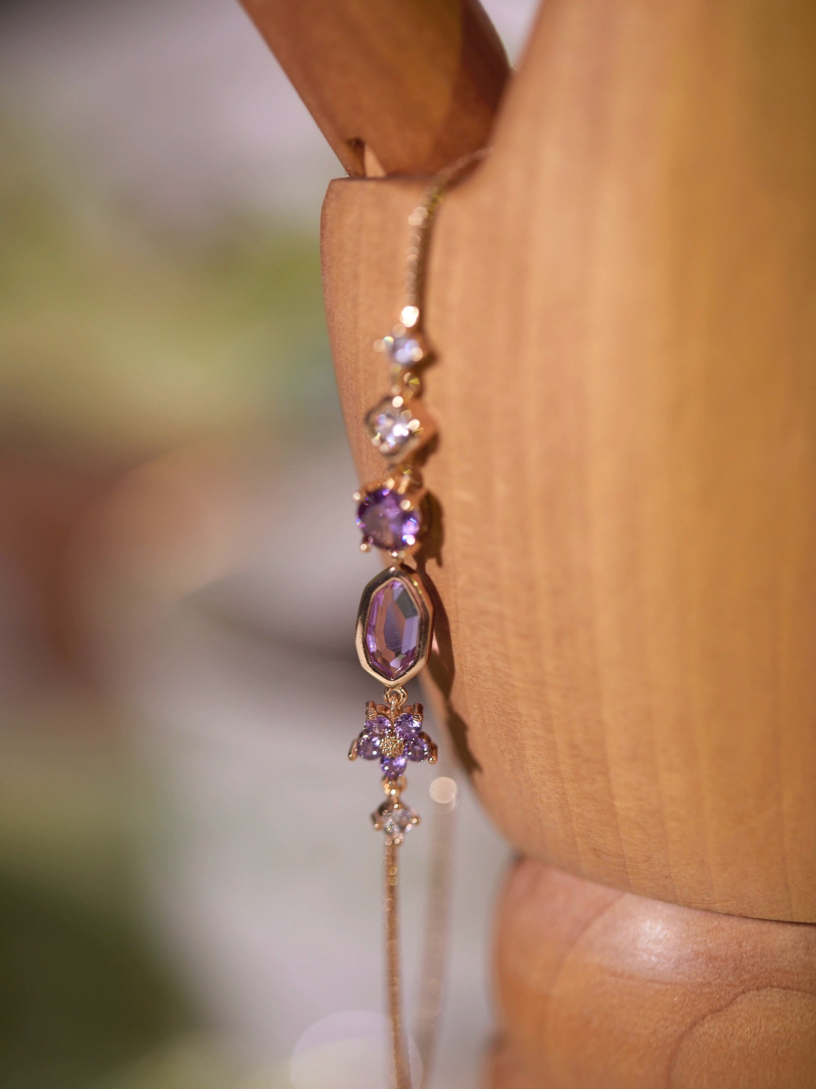 Original Purple Crystal Butterfly Bracelet – Vintage Inspired Dainty Zircon Jewelry, Unique Feminine Design
