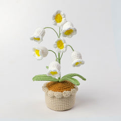 Crochet 7 Heads Lily of the Valley Flower Pot, Home Decor