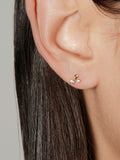 S925 Sterling Silver Mini Cherry Spiral Curve Stud Earrings
