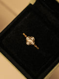 Clover Cat's Eye Stone Open Ring
