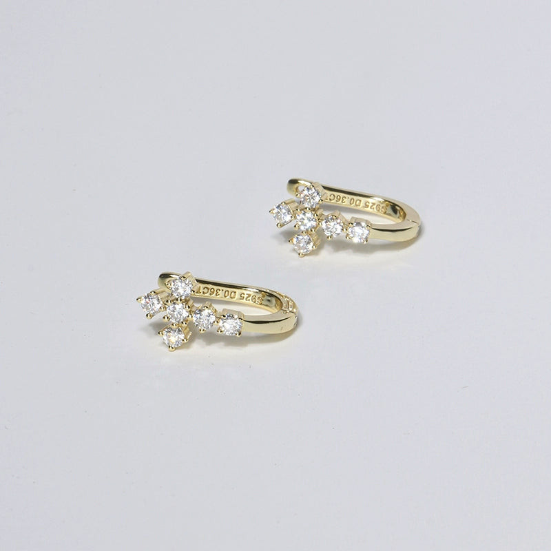 S925 Sterling Silver Moissanite Cross Stud Earrings
