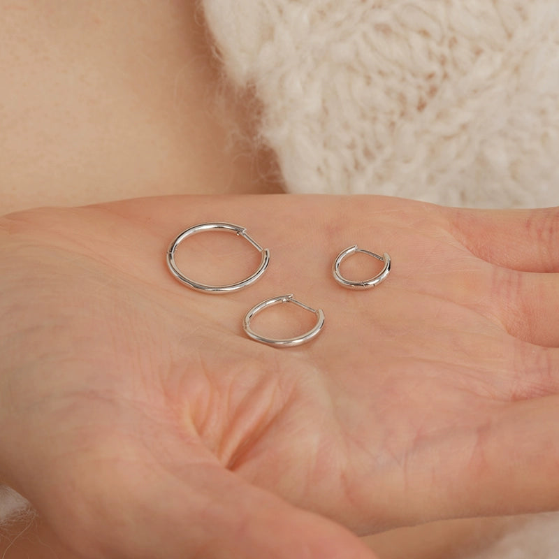 S925 Sterling Silver Minimalist Thin Hoop Earrings