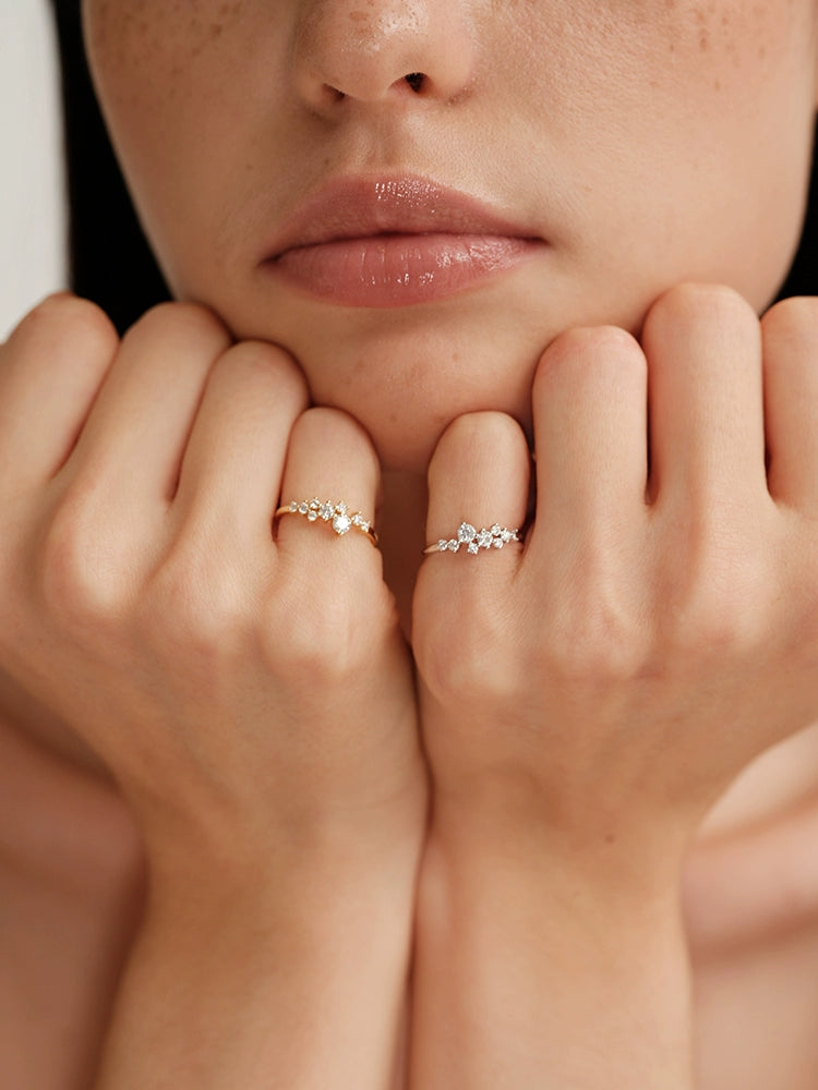 S925 Sterling Silver Moissanite Lace Ring