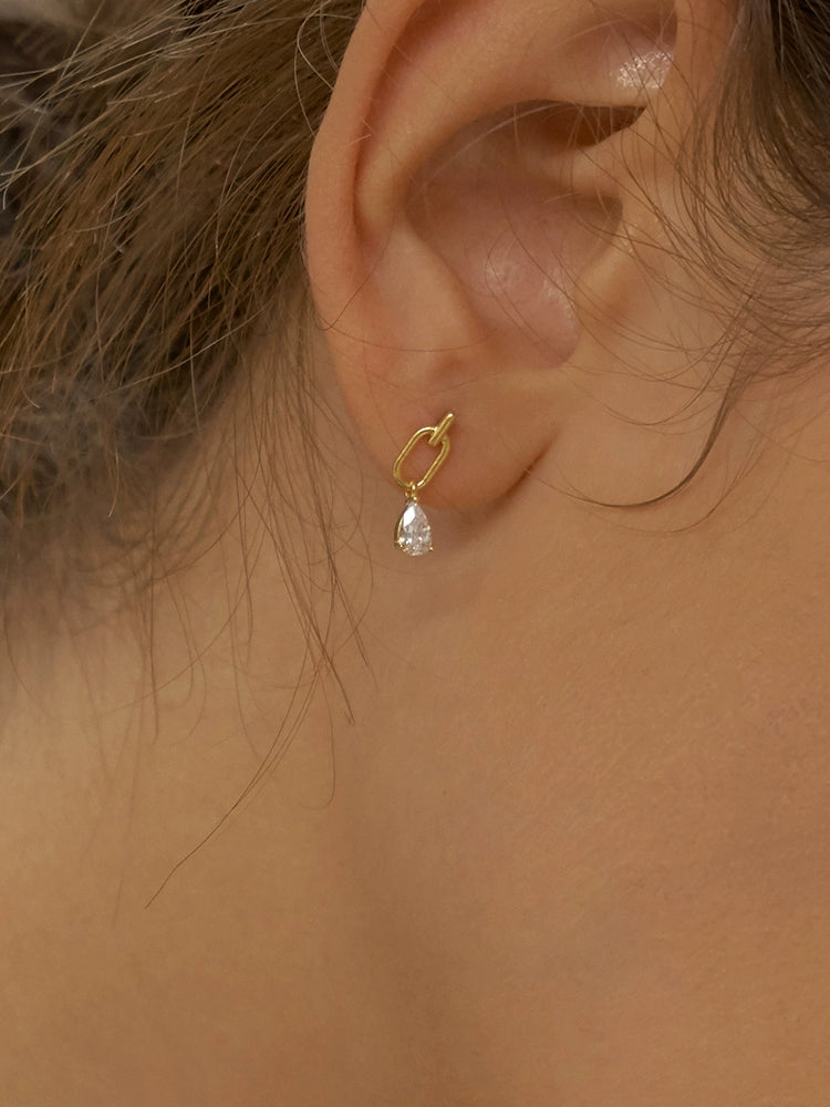 S925 Sterling Silver Pear-Shaped Mermaid Teardrop Earrings