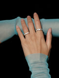 S925 Sterling Silver Moissanite Pave Full-Diamond Ring