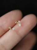 S925 Sterling Silver Mini Cherry Spiral Curve Stud Earrings