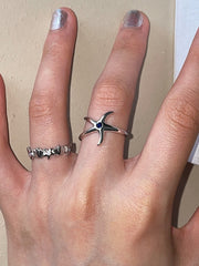 Ocean Kiss 925 Silver Starfish Rings